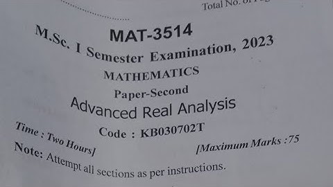 M.Sc 1st semester maths Advanced Real Analysis question paper KNIPSS Sultanpur