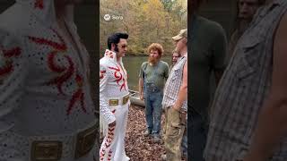Elvis Impostor dealing with Hill Billies from "Deliverance" movie
