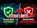 Si tienes Secure Boot DESACTIVADO puedes tener problemas avisa Microsoft