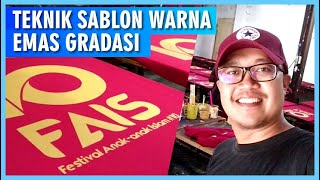 Cara Sablon Warna Emas (Gold) Doff Rubber Gradasi dengan Satu Screen