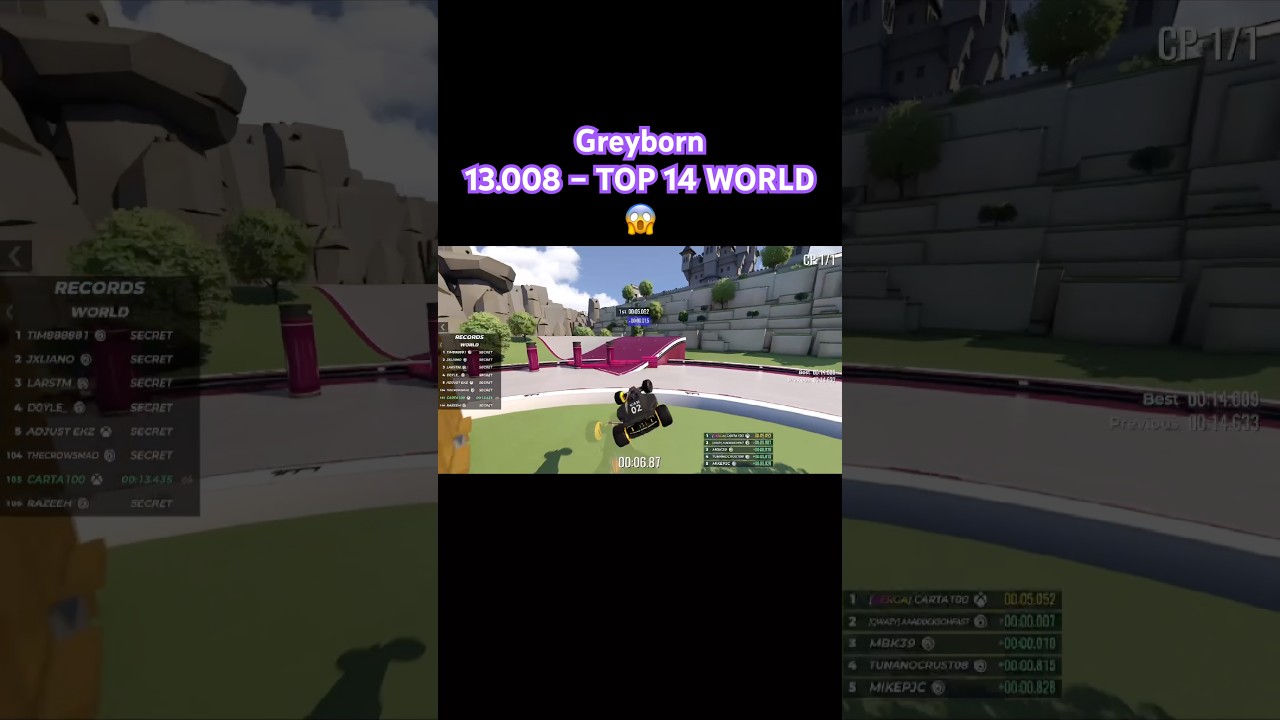 TOP 14 WORLD 😱 GREYBORN – 13.008 (WR Strat) | Trackmania Weekly Shorts Week 43