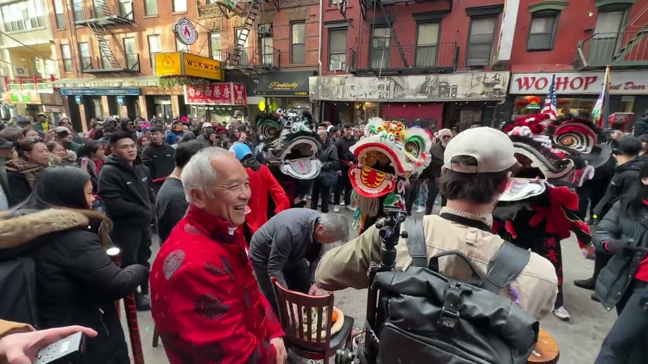 New York Chinese Freemasons 洪青- Lion Dance @Ajisen Ramen - 2025 Chinese New Year 🦁🥬🐍