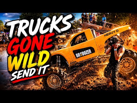 TRUCKS GONE WILD SEND IT! Mud Bogging Chaos & Levee Jumps You Won’t Believe