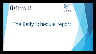 25Live: Daily Schedule