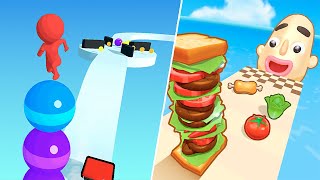 Stack Rider | Sandwich Runner - Gameplay Walkthrough All Levels [Android & iOS]