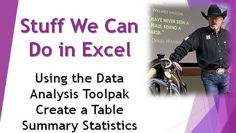 Building a Table of Summary Statistics Using the Data Analysis Toolpak in Excel