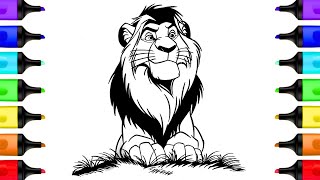 Mufasa The Lion King Coloring Pages | Disney Mufasa Coloring Book Pages Art
