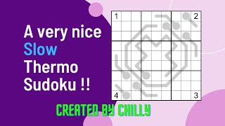 A Slow thermo sudoku that requires a lot of maneuvering!