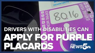 Act passed in 2018 allows drivers with certain disabilities to apply for purple placards