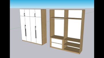 Hướng dẫn vẽ tủ quần áo gỗ công nghiệp Sketchup 2025