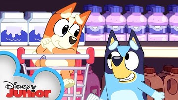 Bluey and Bingo Go Grocery Shopping 🛒 | Bluey | @disneyjr