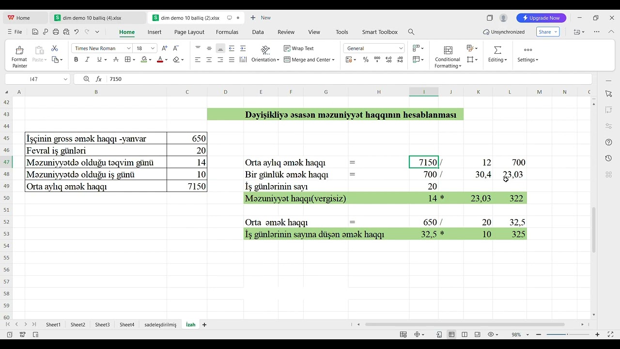 Yeni dəyişikliyə əsasən məzuniyyət haqqının hesablanması
