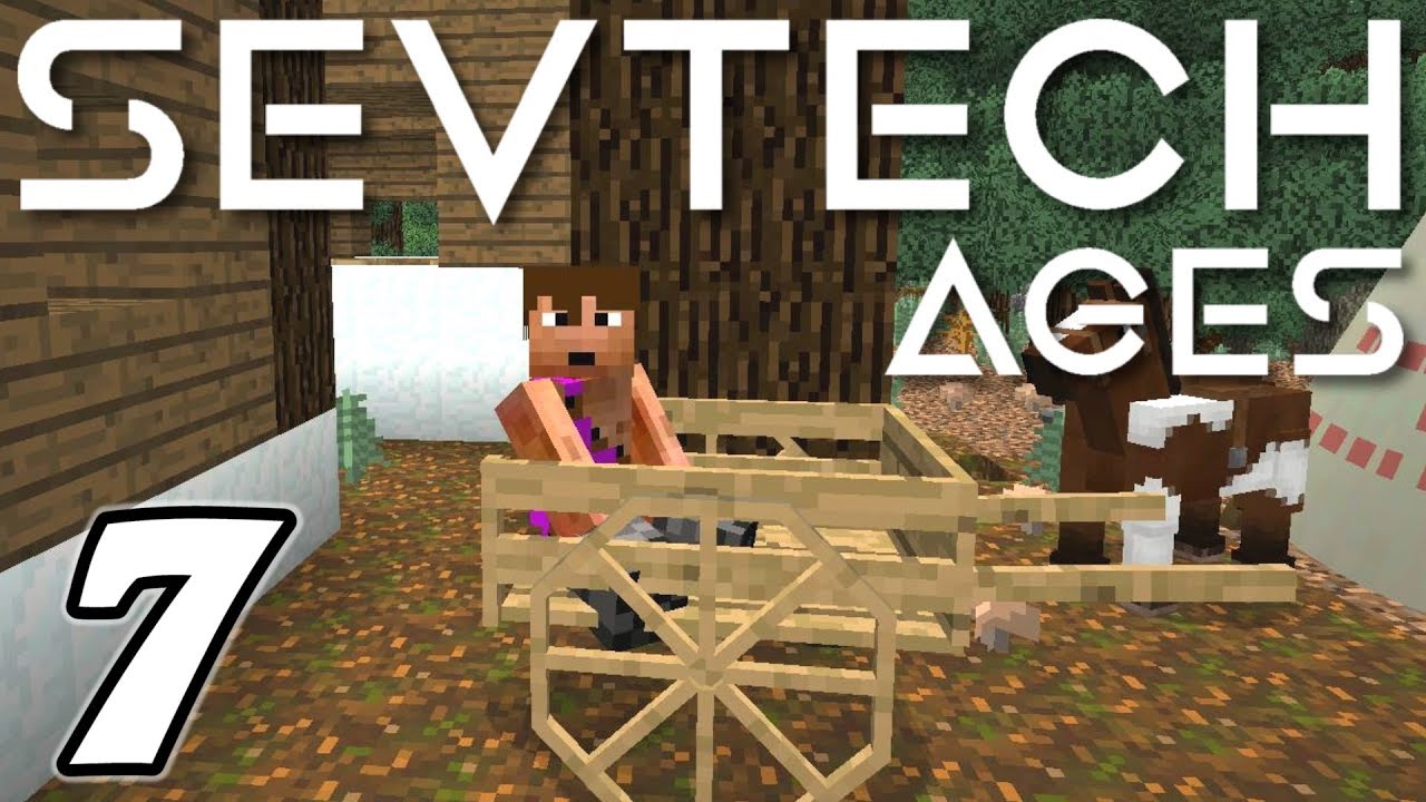 gaming logo Minecraft Sevtech: Ages - HORSE CART is AMAZING! (Modded Survival) - Ep. 7