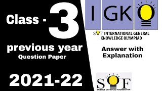 IGKO General Knowledge Olympiad Class 3 Question Paper 2021-22