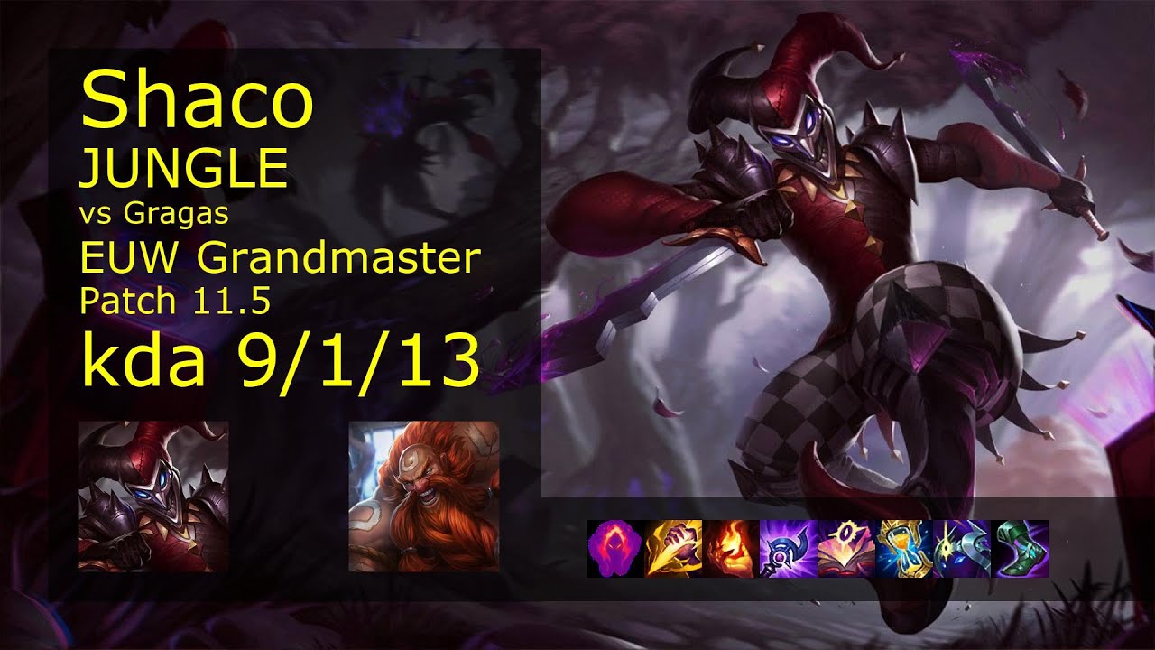 Shaco vs Gragas Jungle - EUW Grandmaster 9/1/13 Patch 11.5 Gameplay