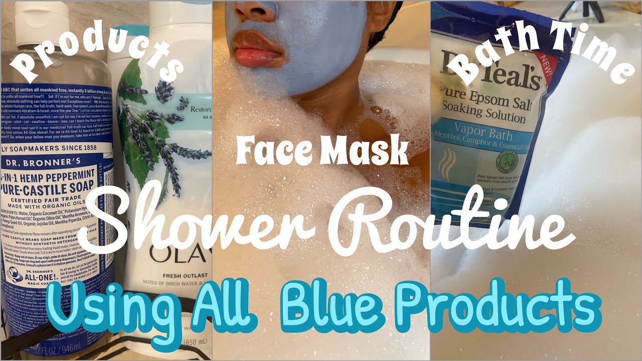 REALISTIC +SUPER FRESH & CLEAN SHOWER ROUTINE ALL BLUE PRODUCTS TO
