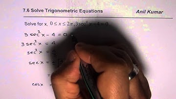 Solve Trig Equation in Sec^2 MHF4U Test