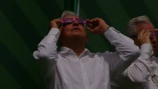 Eclipse Solar: Así se observó desde Mazatlán durante la mañanera de López Obrador | La Mañanera