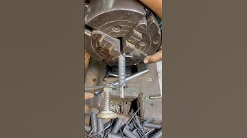 Iron Wire Window Spring Making on Lathe Machine | DIY Metal Spring Craft #youtubeshorts #viralshort