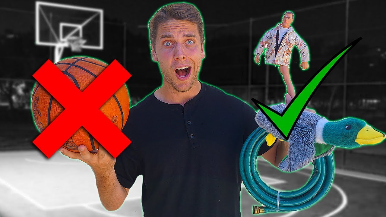 WEIRD ITEM BASKETBALL TRICK SHOT BATTLE!
