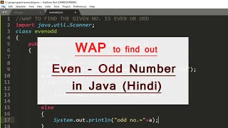 Find out Even and Odd number Program in Java | beginners in Hindi