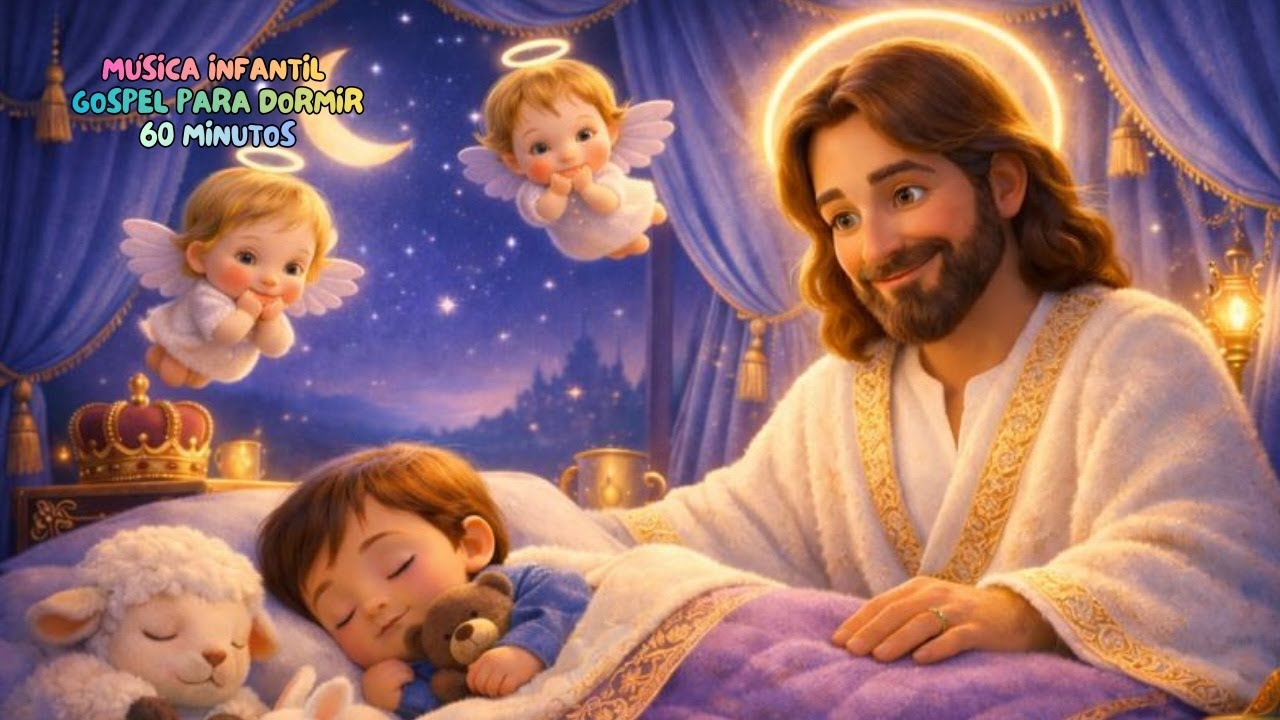 1 Hora de Música de Ninar Infantil Suave | Jesus Guarda o seu Soninho | Música Infantil Gospel