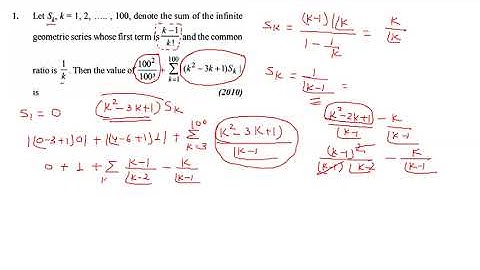 JEE ADVANCED 2010 sequence & series question