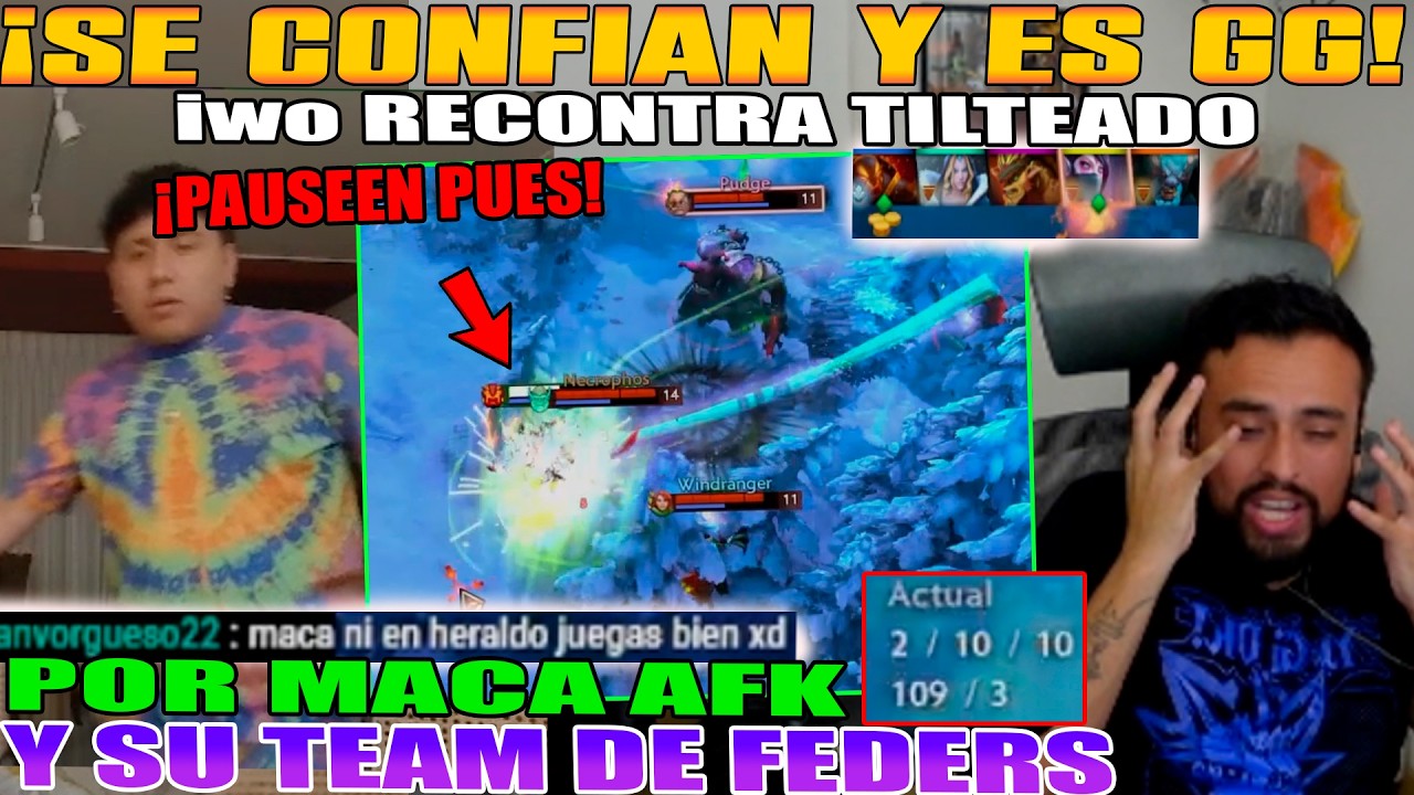 SE CONFIAN Y ES GG!! IWO RECONTRA TILTEADO CON MACARIUS EMBER AFK Y SU TEAM DE FEDERS DOTA 2