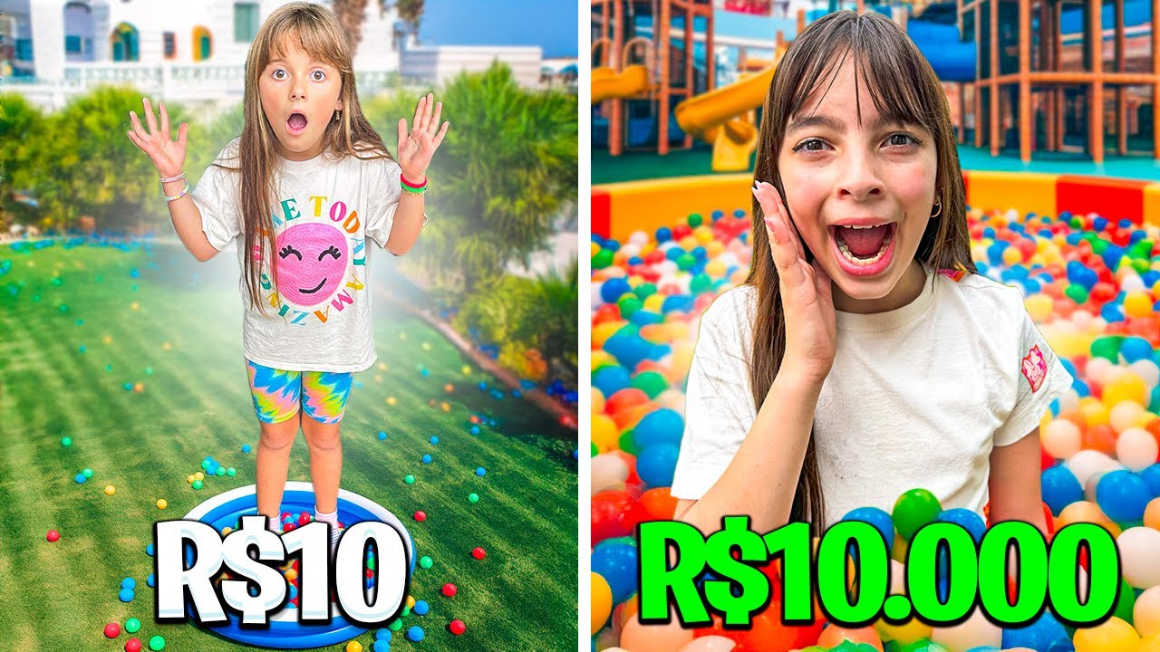 PISCINA DE BOLINHAS DE R$100, R$1000 E R$10000 !  *Desafio