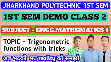 Trigonometric functions|| diploma 1St sem maths || jharkhand polytechnic maths trigonometric