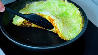 Cabbage with eggs is better than pizza! Breakfast ready in minutes!