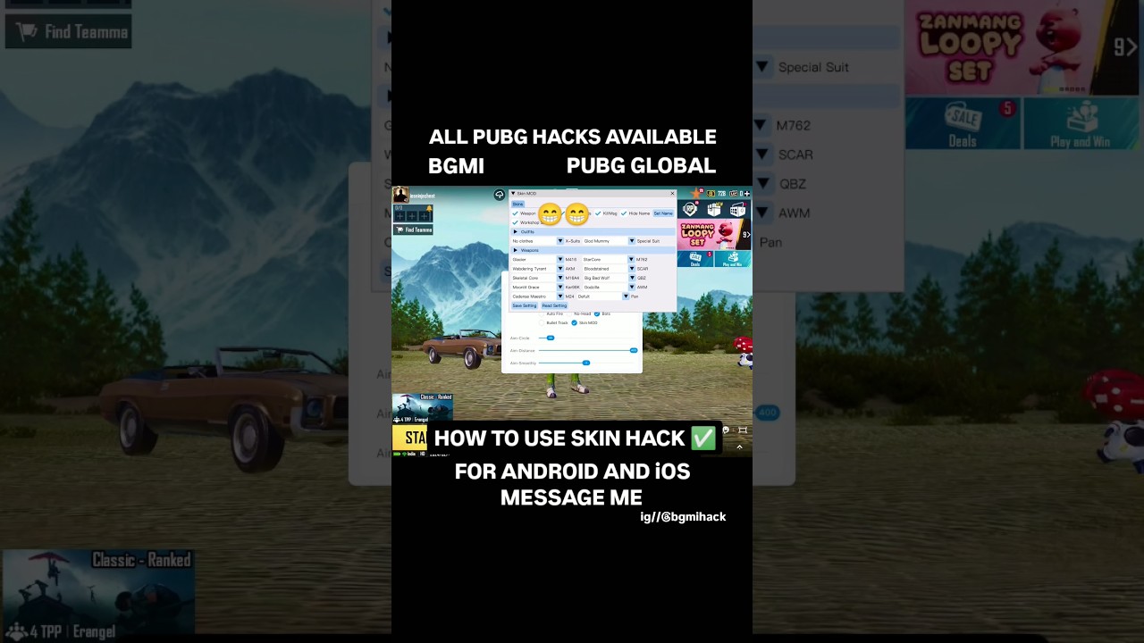 HOW TO USE SKIN HACK ✅ FOR ANDROID AND IOS ! ALL HACKS PUBG BGMI ! 