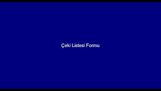 Çeki Listesi Formu