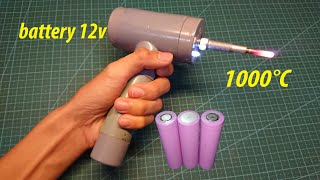 DIY. Soldering iron uses glow plug and battery