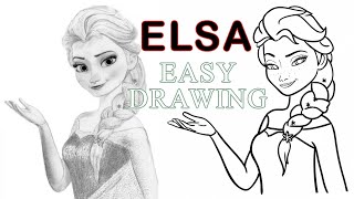 How to Draw Elsa Drawing | Easy Elsa Frozen Sketch Step by Step