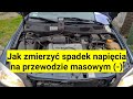 Jak zmierzyć spadek napięcia na przewodzie masowym od alternatora do akumulatora pod obciążeniem?