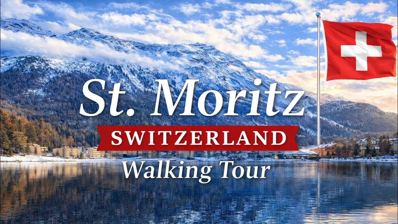 Stepping Off the Bernina Express ❄️ 4K Winter Walk Through St. Moritz | Swiss Alps 