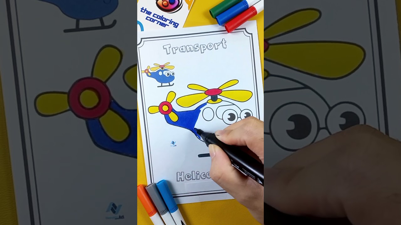 Play coloring "?" Part.4 - Helicopter 