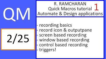 Quick Macros - Tutorial 1 - chapter 2/25 - R. Ramcharan