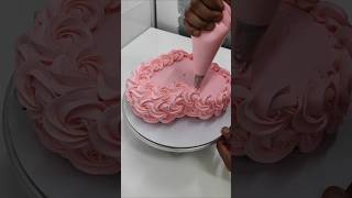beautiful pink heart shape rosette cake decorating ideas #rosettecake #shorts #ytshorts #viral