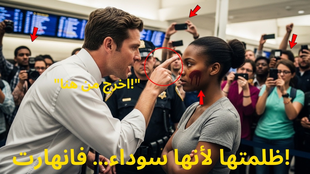 موظفة مطار تصفع امرأة سوداء بلا سبب… مكالمة واحدة فقط دمّرت شركة الطيران بالكامل! 😳✈️