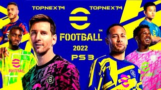 Efootball 22  PlayStation 3 أحدث باتش بيس  قوائم معربة وتعليق عربي يضم أجدد الإنتقالات