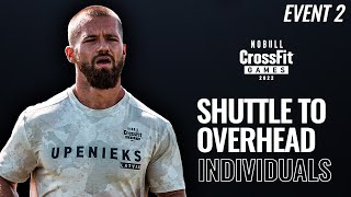 Event 2, Shuttle to Overhead—2022 NOBULL CrossFit Games