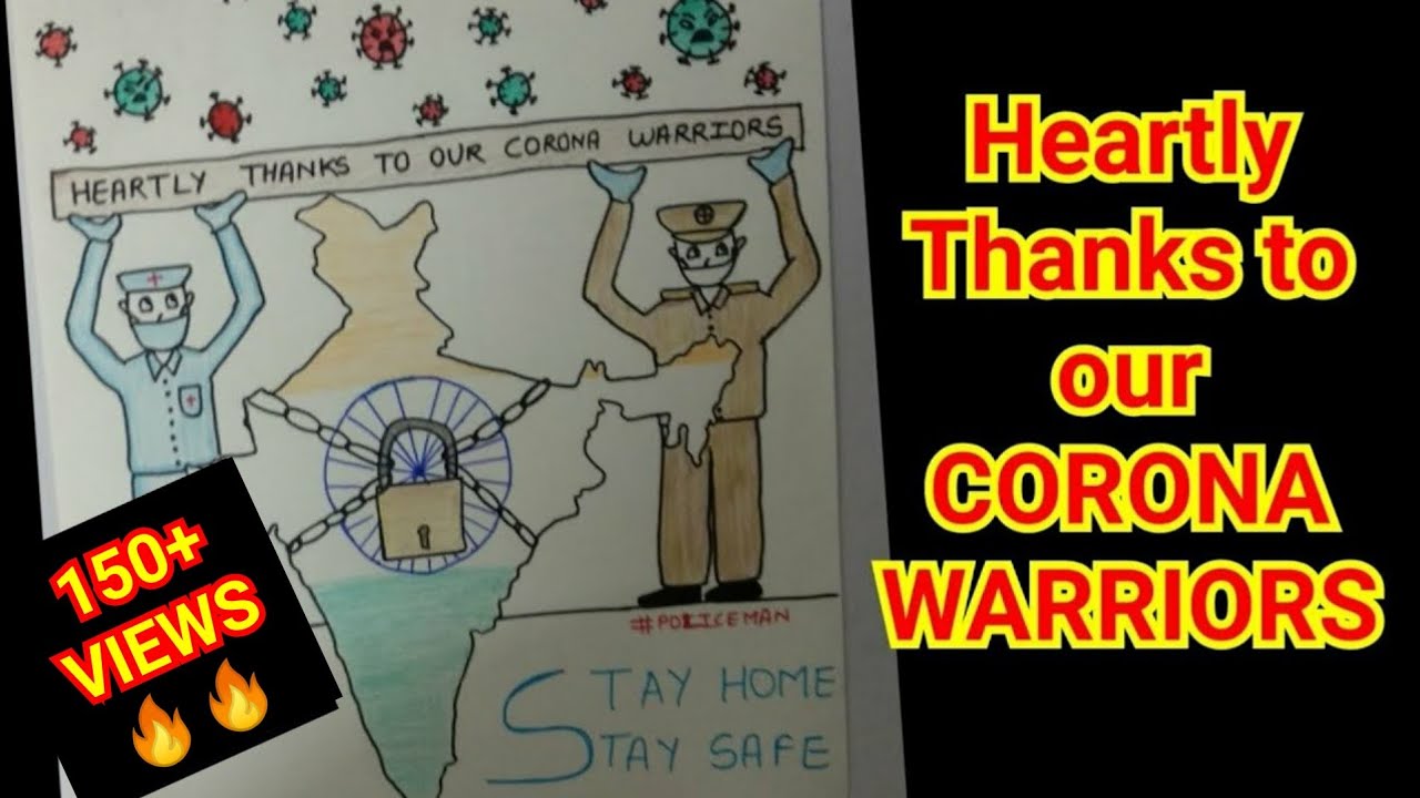 Corona Warriors Drawing / How to draw Coronavirus Awareness Poster | A