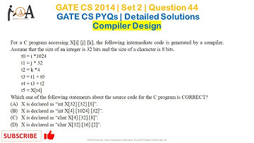 GATE CS 2014 | Set 2 - Question 44 | GATE CS Solutions | GATE CS PYQs | Compiler Design