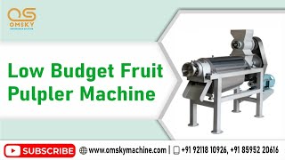 Fruit & Vegetable Pulper Machine with SS 304,  Call Us-9211810926