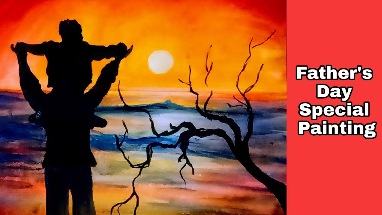 FATHER'S DAY SPECIAL PAINTING // SUNSET PAINTING WITH FATHER LOVE ...