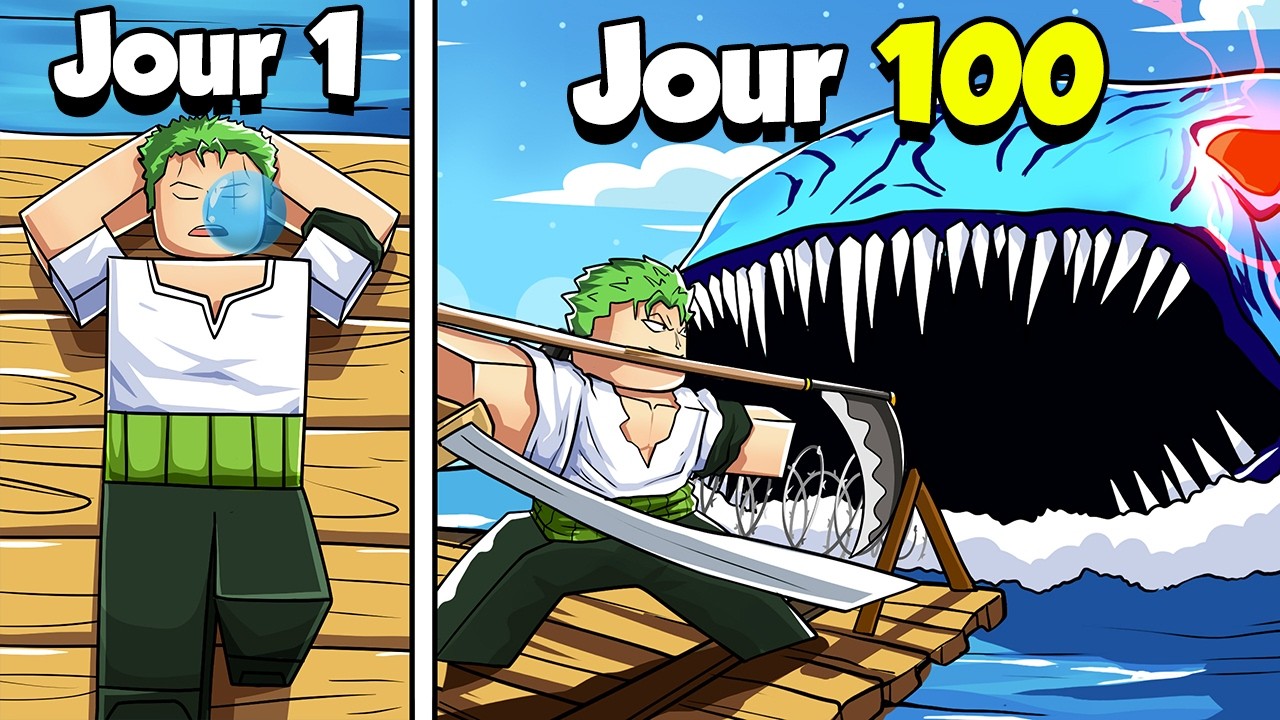 J'ai Survécu 100 Jours sur un Radeau en temps que Zoro ! (Roblox)