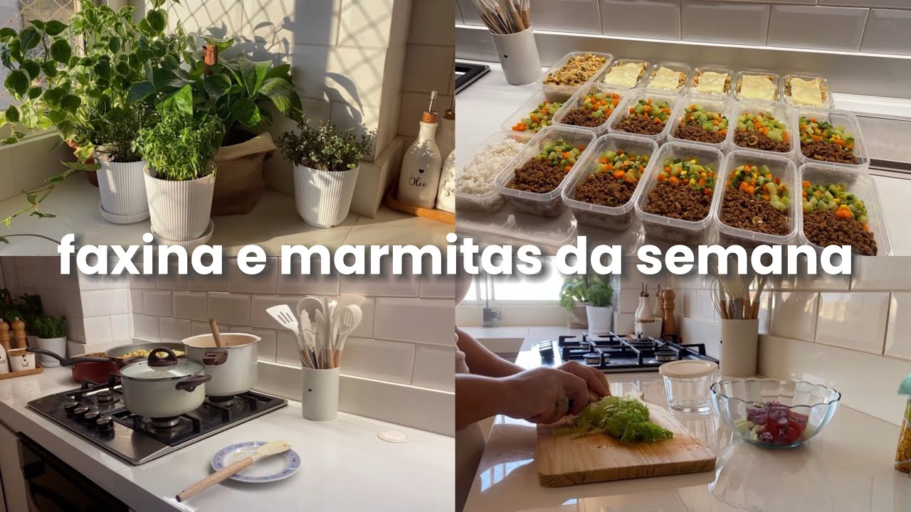 VLOG DE SÁBADO: FAXINA + ORGANIZAÇÃO DAS MARMITAS DA SEMANA 