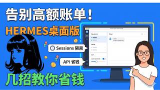 Hermes Agent桌面版安装:超简单UI+Sessions隔离,几招教你告别高额账单!